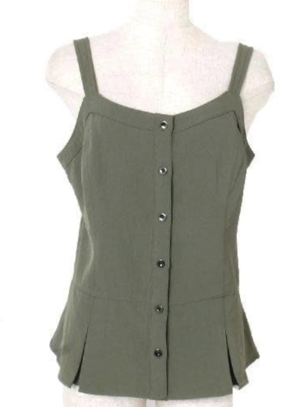 NWOT Banana Republic Army Green Sleeveless Strappy Peplum Tank Top Size 4